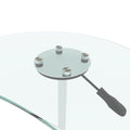 Adjustable Height Transparent Tempered Glass Table Desk Table With Lockable Wheels Adjustable Range 24.2 