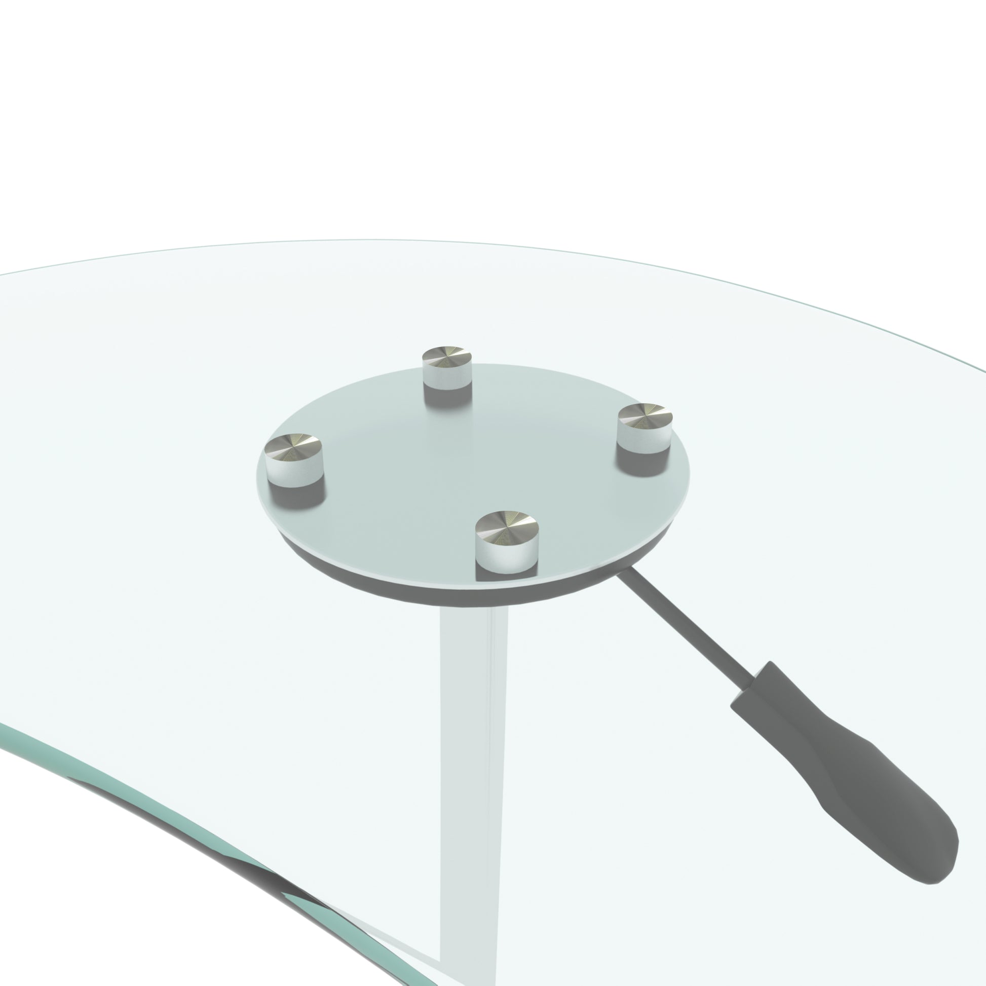 Adjustable Height Transparent Tempered Glass Table Desk Table With Lockable Wheels Adjustable Range 24.2 " 32.7 " Transparent Glass