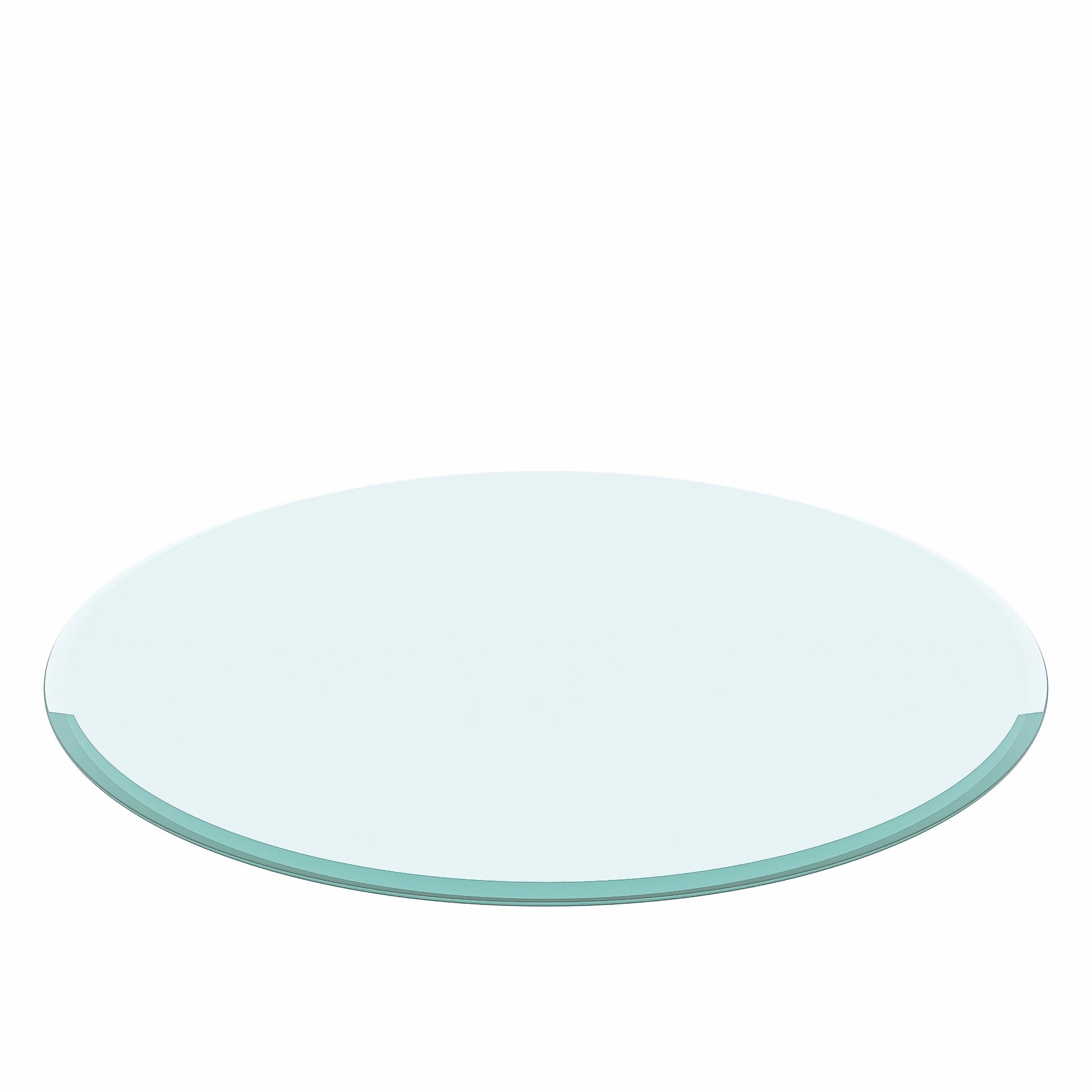 38.6" Inch Round Tempered Glass Table Top Clear Glass 2 5" Inch Thick Beveled Polished Edge Transparent Glass