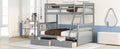 Twin Over Full Bunk Bed With Ladders And Two Storage Drawers Gray Old Sku:Lt000165Aae Twin Gray Solid Wood