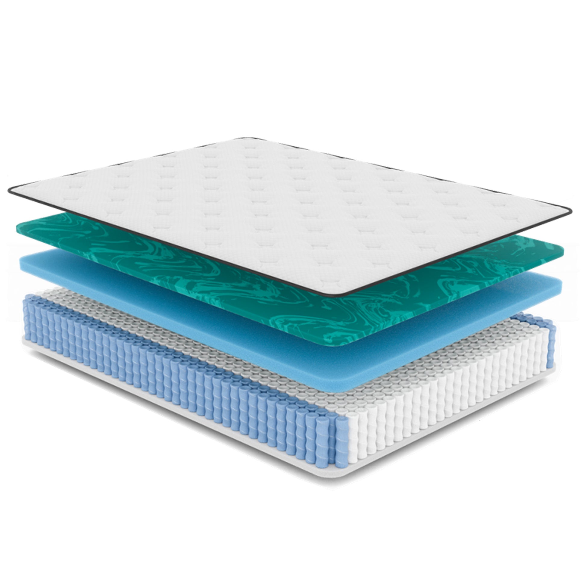 Full Zen Cool Gel Hybrid Euro Top 11" Medium Feel White Polyurethane