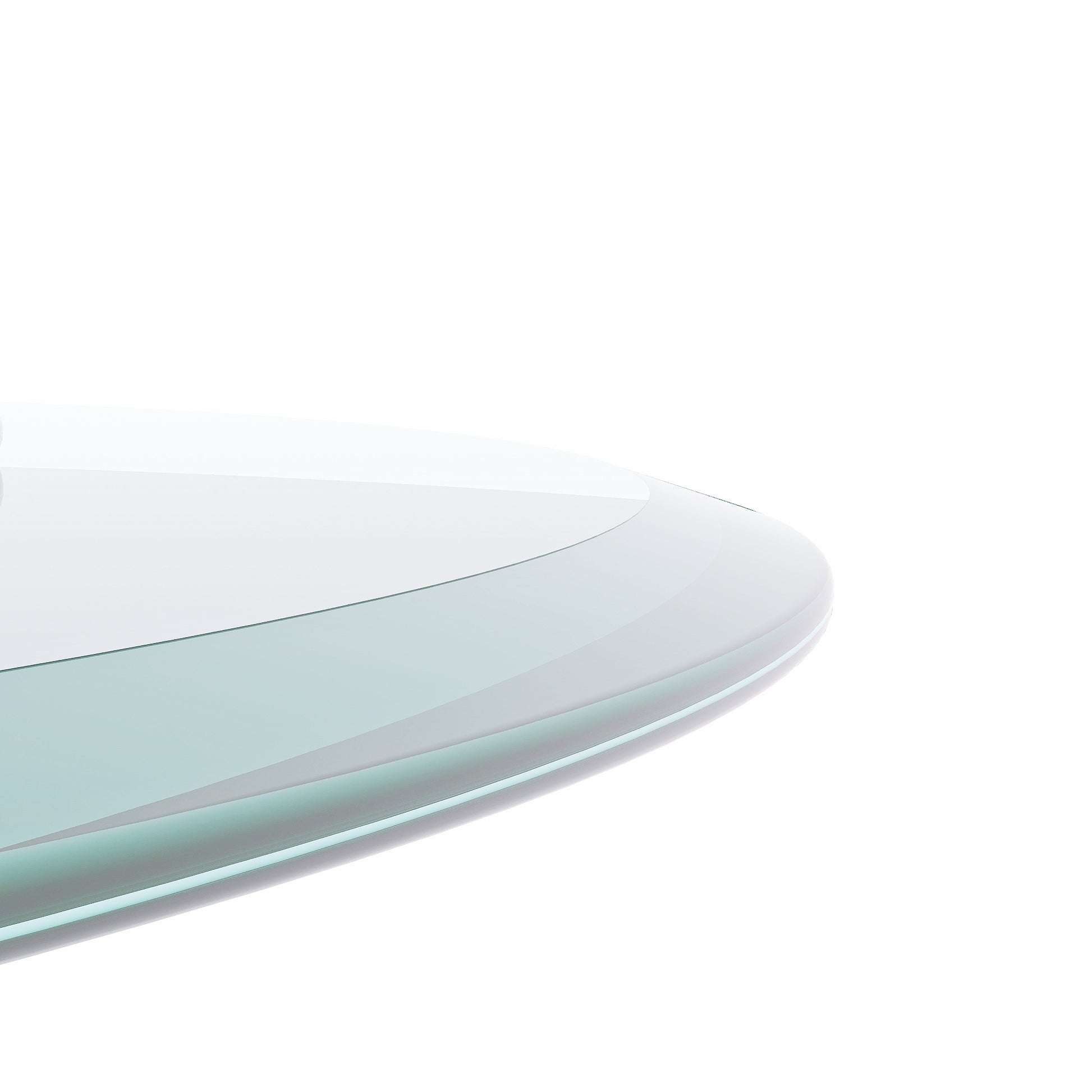 36" Inch Round Tempered Glass Table Top Clear Glass 1 2" Inch Thick Beveled Polished Edge Transparent Glass