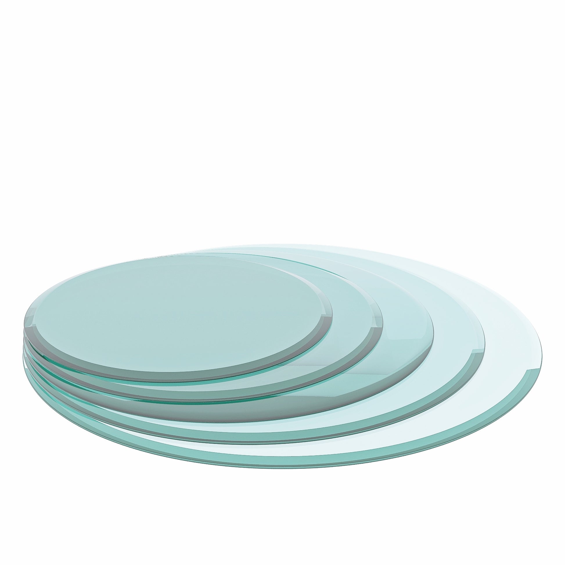 38.6" Inch Round Tempered Glass Table Top Clear Glass 2 5" Inch Thick Beveled Polished Edge Transparent Glass
