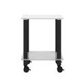 1 Piece White Black Side Table2 Tier Space End Table ,Modern Night Stand, Sofa Table, Side Table With Storage Shelve White Glass