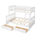 Twin Over Full Bunk Bed With Ladders And Two Storage Drawers White Old Sku:Lt000165Aak Twin White Solid Wood