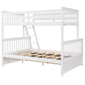 Twin Over Full Bunk Bed With Ladders And Two Storage Drawers White Old Sku:Lt000165Aak Twin White Solid Wood