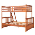 Twin Over Full Bunk Bed With Ladders And Two Storage Drawers Walnut Old Sku:Lt000165Aad Twin Walnut Solid Wood