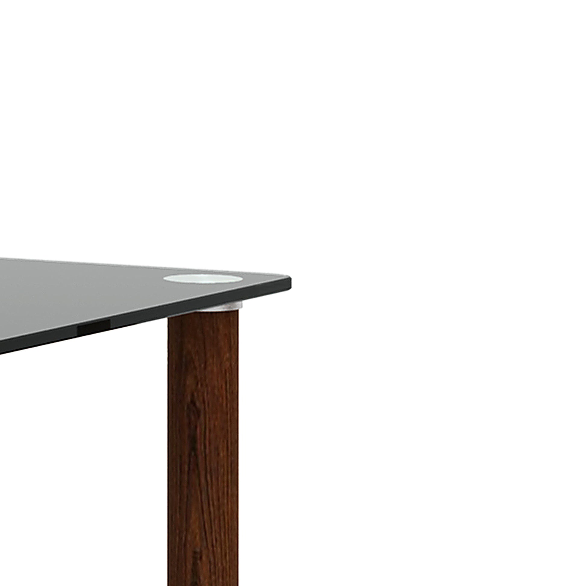 1 Piece Black Walnut Side Table2 Tier Space End Table ,Modern Night Stand, Sofa Table, Side Table With Storage Shelve Black Glass