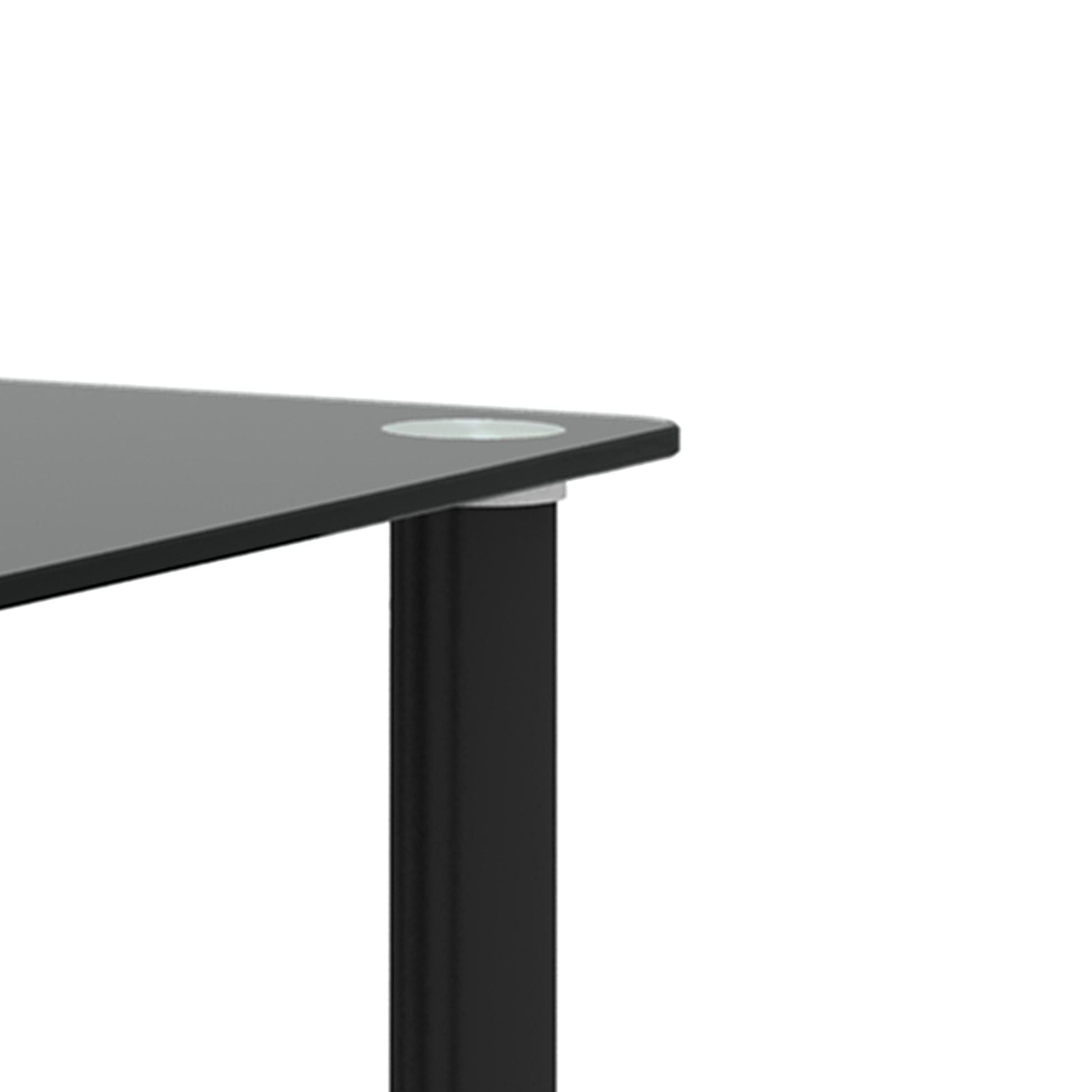 2 Piece Black Side Table2 Tier Space End Table ,Modern Night Stand, Sofa Table, Side Table With Storage Shelve Black Glass