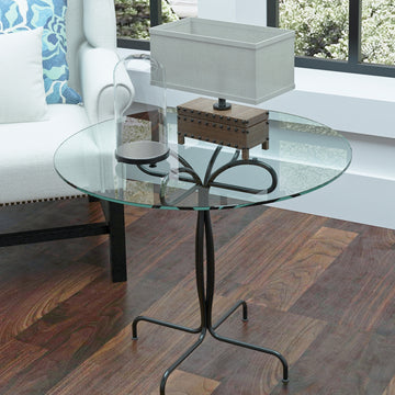 24" Inch Round Tempered Glass Table Top Clear Glass 1 4" Inch Thick Flat Polished Edge Transparent Glass