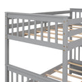 Twin Over Full Bunk Bed With Ladders And Two Storage Drawers Gray Old Sku:Lt000165Aae Twin Gray Solid Wood