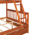 Twin Over Full Bunk Bed With Ladders And Two Storage Drawers Walnut Old Sku:Lt000165Aad Twin Walnut Solid Wood