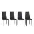 5 Piece Rectangle Dining Table Set With Metal Frame, Tempered Glass Dining Table For Kitchen Room, Black Black Glass