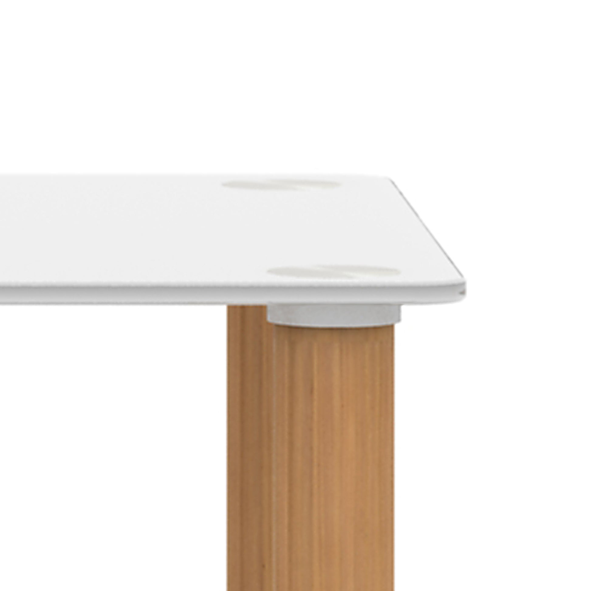 2 Piece White Oak Side Table2 Tier Space End Table ,Modern Night Stand, Sofa Table, Side Table With Storage Shelve White Glass
