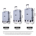 Hardshell Suitcase Spinner Wheels Pp Luggage Sets Lightweight Suitcase With Tsa Lock,3 Piece Set 20 24 28 ,Silver Silver Polypropylene