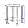 2 Piece Black Side Table2 Tier Space End Table ,Modern Night Stand, Sofa Table, Side Table With Storage Shelve Black Glass