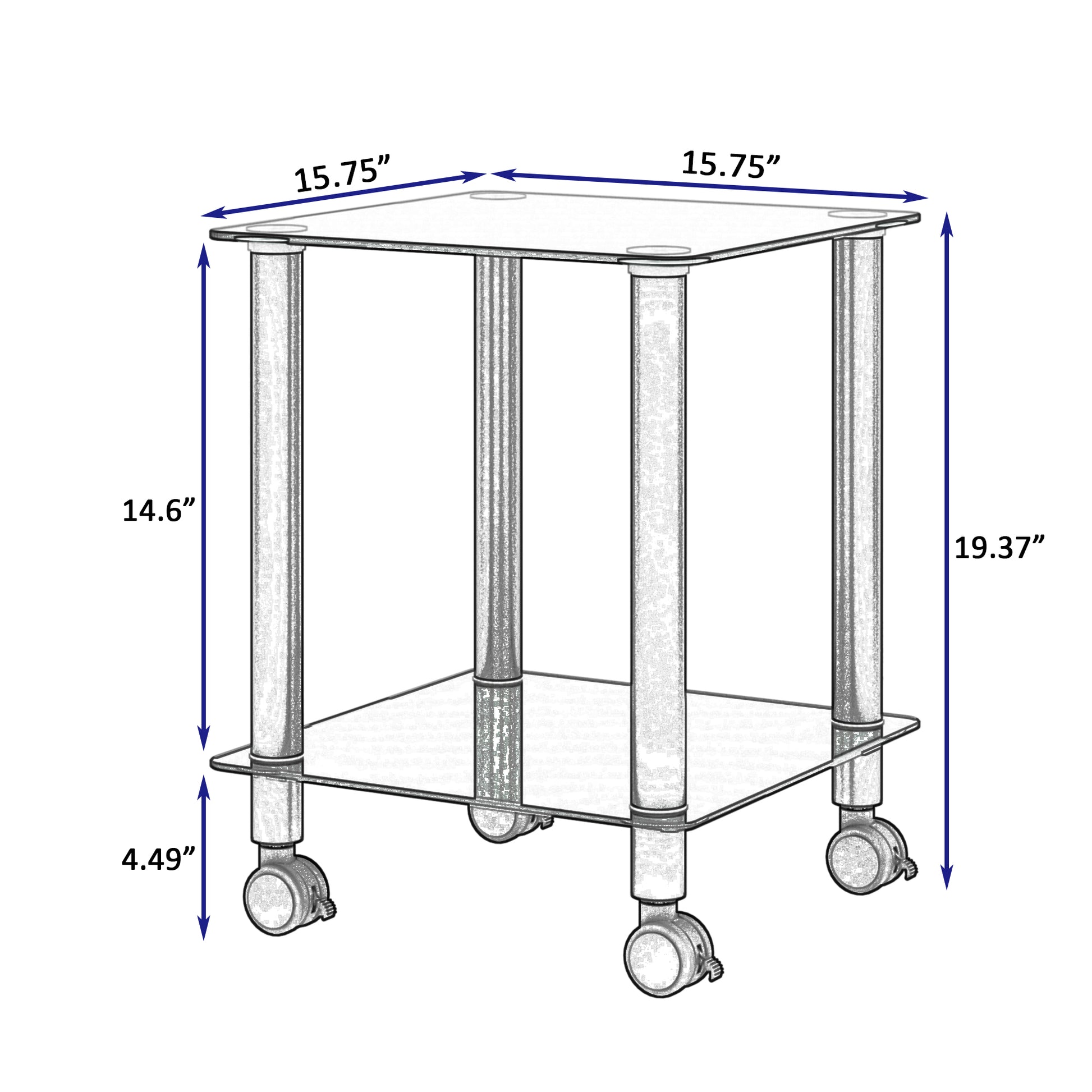 2 Piece Black Side Table2 Tier Space End Table ,Modern Night Stand, Sofa Table, Side Table With Storage Shelve Black Glass