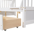 Twin Over Full Bunk Bed With Ladders And Two Storage Drawers White Old Sku:Lt000165Aak Twin White Solid Wood