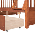 Twin Over Full Bunk Bed With Ladders And Two Storage Drawers Walnut Old Sku:Lt000165Aad Twin Walnut Solid Wood