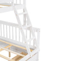 Twin Over Full Bunk Bed With Ladders And Two Storage Drawers White Old Sku:Lt000165Aak Twin White Solid Wood