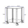2 Piece Black Side Table2 Tier Space End Table ,Modern Night Stand, Sofa Table, Side Table With Storage Shelve Black Glass