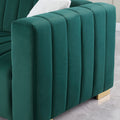 A Modern Channel Sofa Take On A Traditional Chesterfield,Dark Green Color,3 Seater Dark Green Velvet