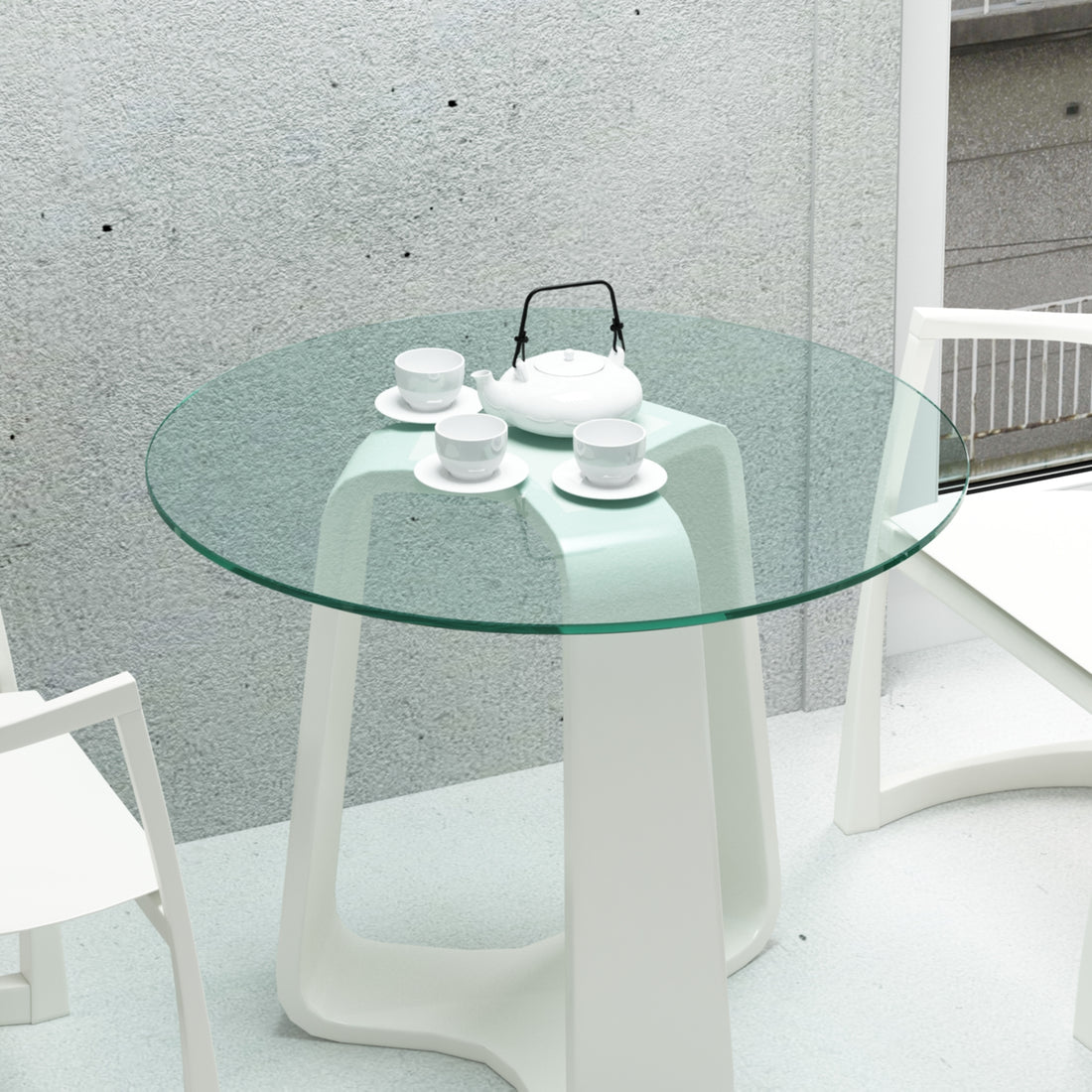 30" Inch Round Tempered Glass Table Top Clear Glass 1 4" Inch Thick Flat Polished Edge Transparent Glass