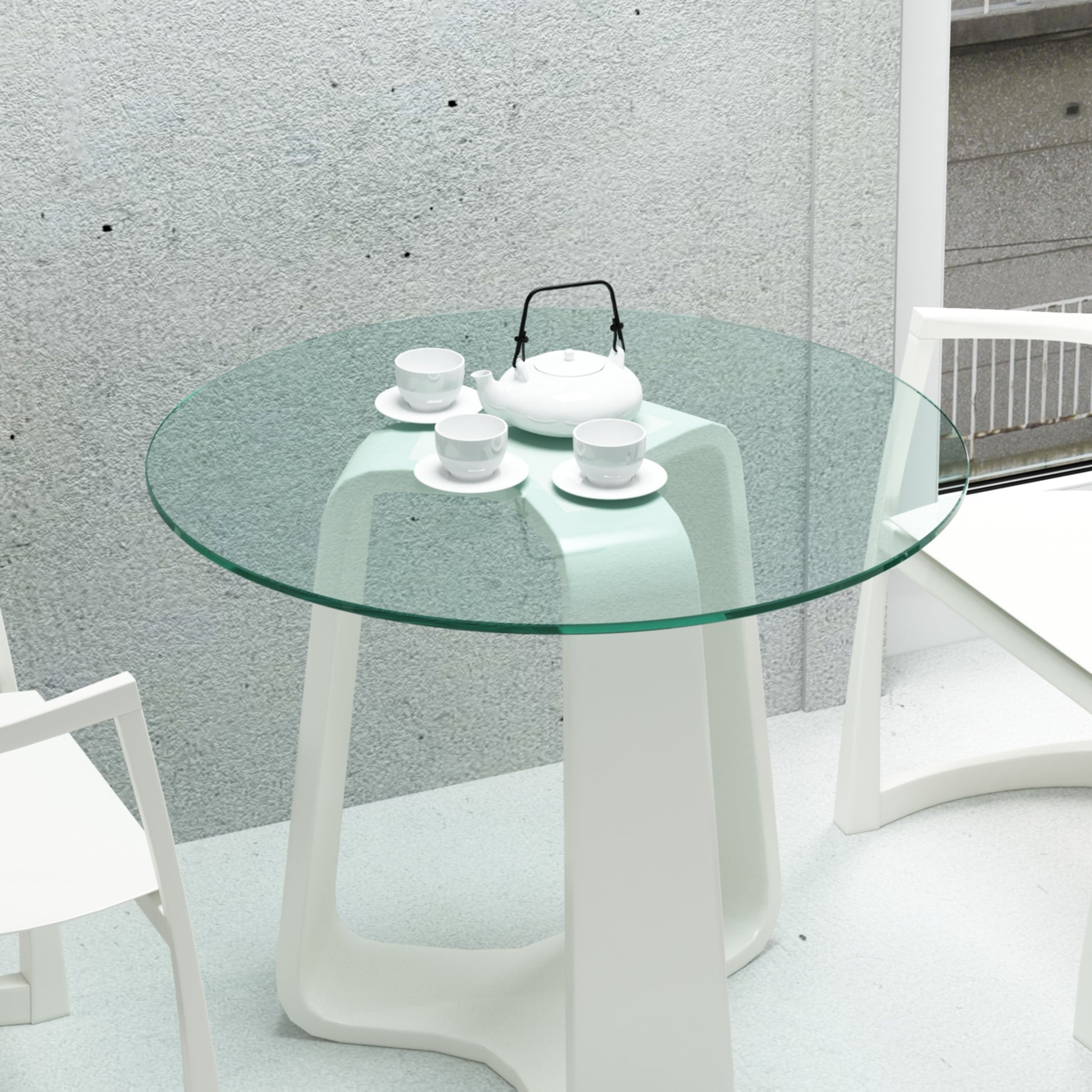 30" Inch Round Tempered Glass Table Top Clear Glass 1 4" Inch Thick Flat Polished Edge Transparent Glass
