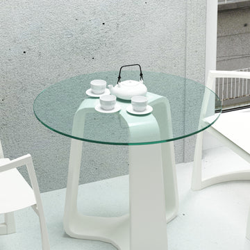 30" Inch Round Tempered Glass Table Top Clear Glass 1 4" Inch Thick Flat Polished Edge Transparent Glass