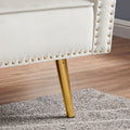 Beige Velvet Tufted Sofa Couch With 2 Pillows And Trim Beige Foam Velvet 2 Seat