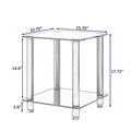 2 Piece Black Side Table2 Tier Space End Table ,Modern Night Stand, Sofa Table, Side Table With Storage Shelve Black Glass