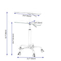 Adjustable Height Transparent Tempered Glass Table Desk Table With Lockable Wheels Adjustable Range 24.2 