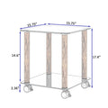 1 Piece Black Walnut Side Table2 Tier Space End Table ,Modern Night Stand, Sofa Table, Side Table With Storage Shelve Black Glass