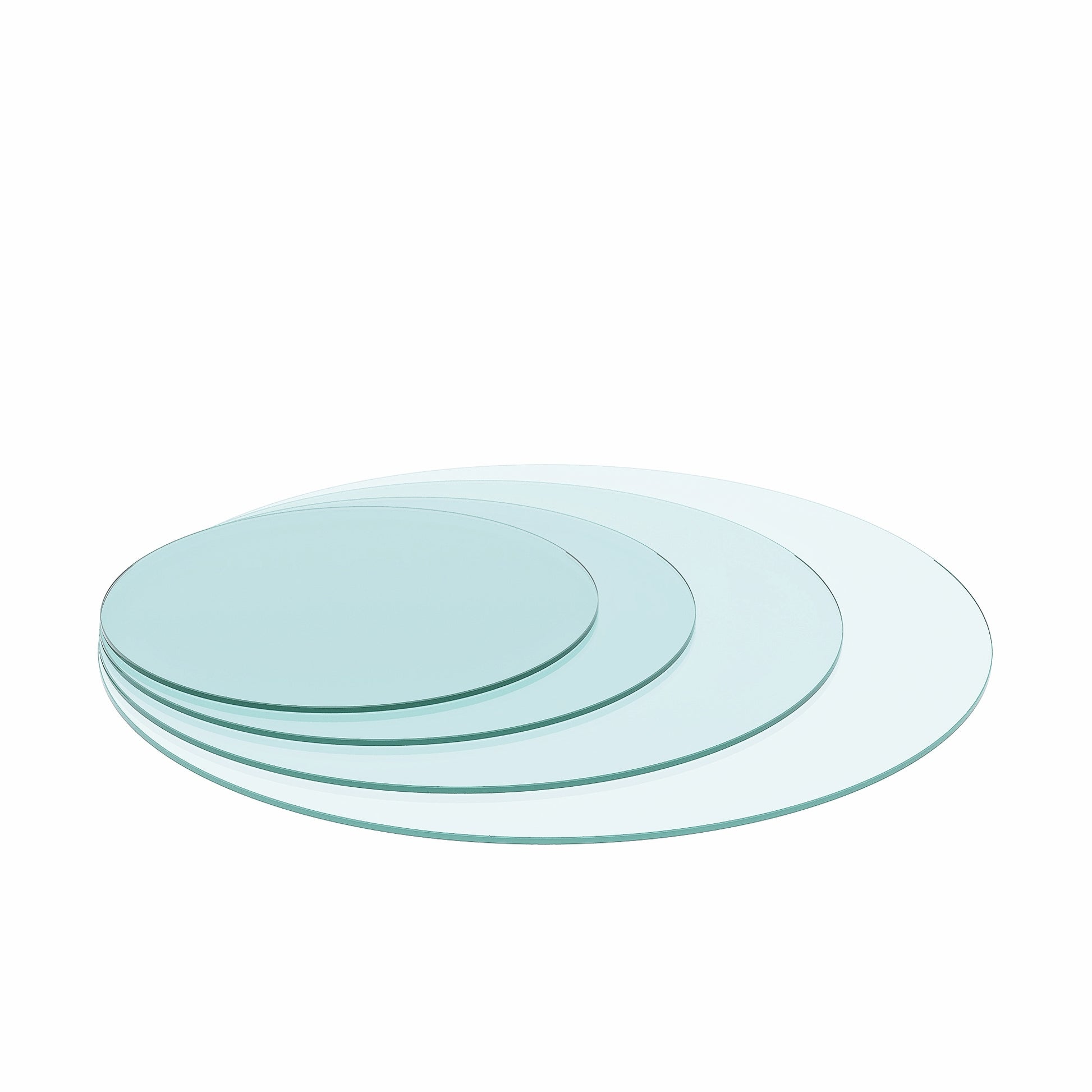 24" Inch Round Tempered Glass Table Top Clear Glass 1 4" Inch Thick Flat Polished Edge Transparent Glass