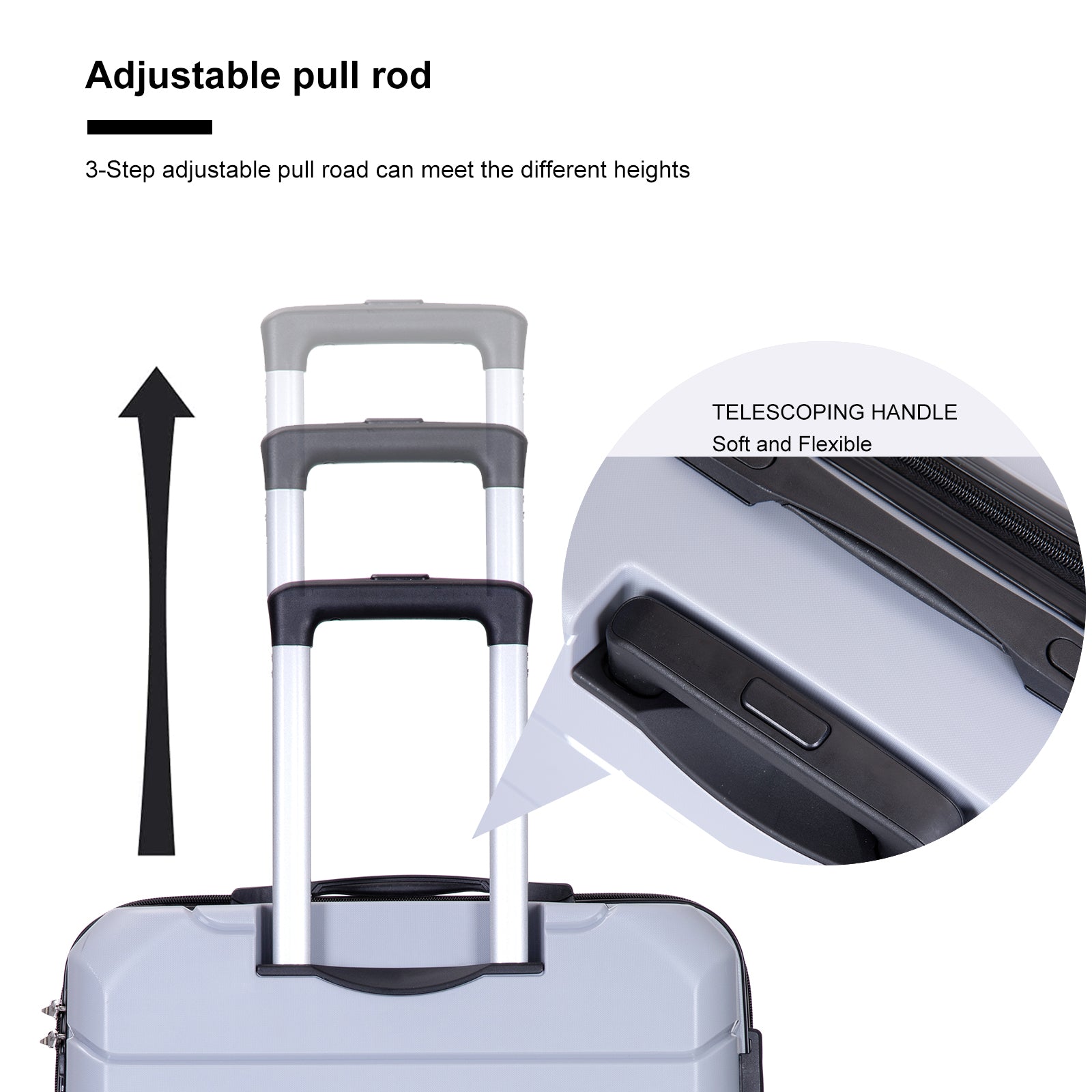 Hardshell Suitcase Spinner Wheels Pp Luggage Sets Lightweight Suitcase With Tsa Lock,3 Piece Set 20 24 28 ,Silver Silver Polypropylene