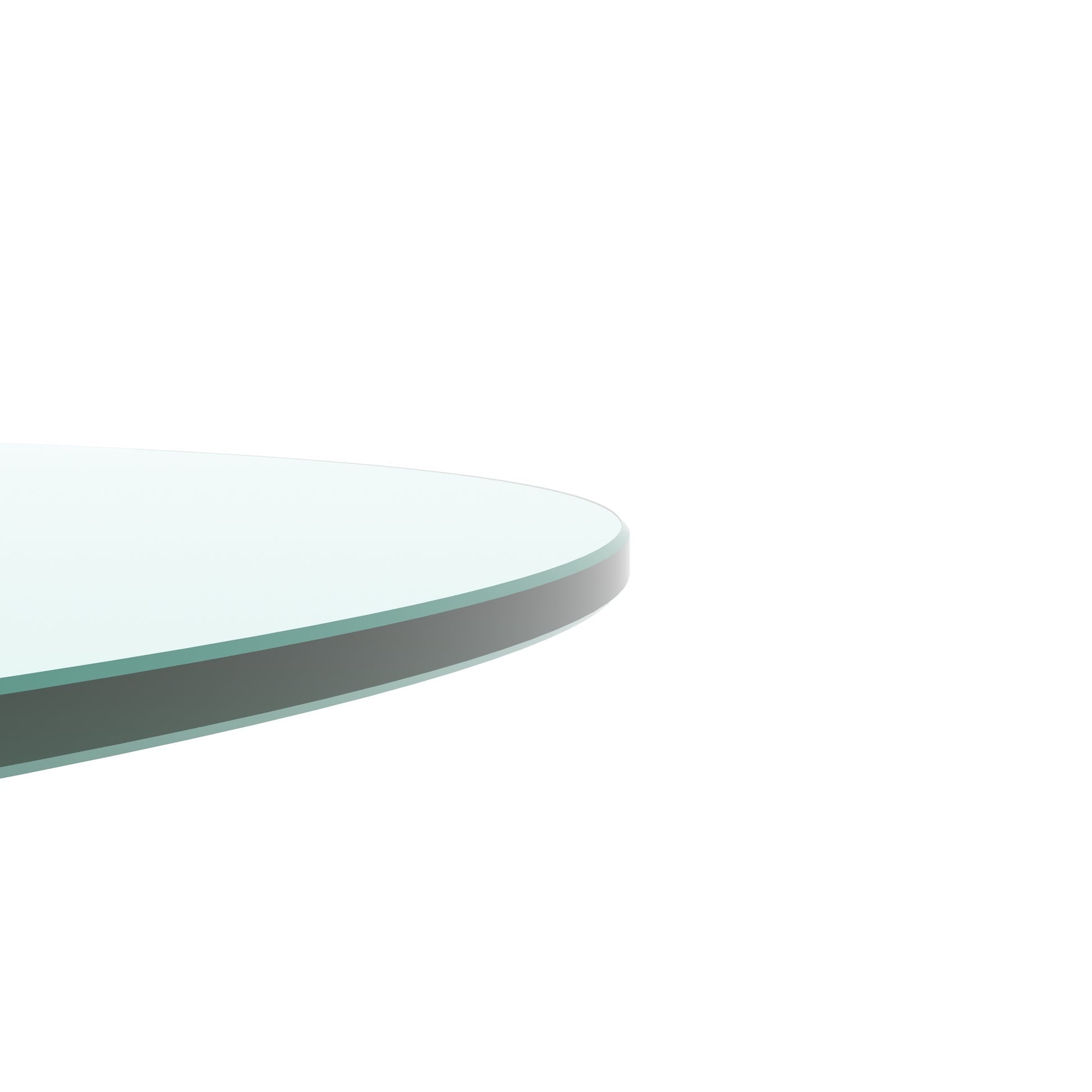 24" Inch Round Tempered Glass Table Top Clear Glass 1 4" Inch Thick Flat Polished Edge Transparent Glass