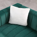 A Modern Channel Sofa Take On A Traditional Chesterfield,Dark Green Color,3 Seater Dark Green Velvet