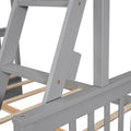 Twin Over Full Bunk Bed With Ladders And Two Storage Drawers Gray Old Sku:Lt000165Aae Twin Gray Solid Wood