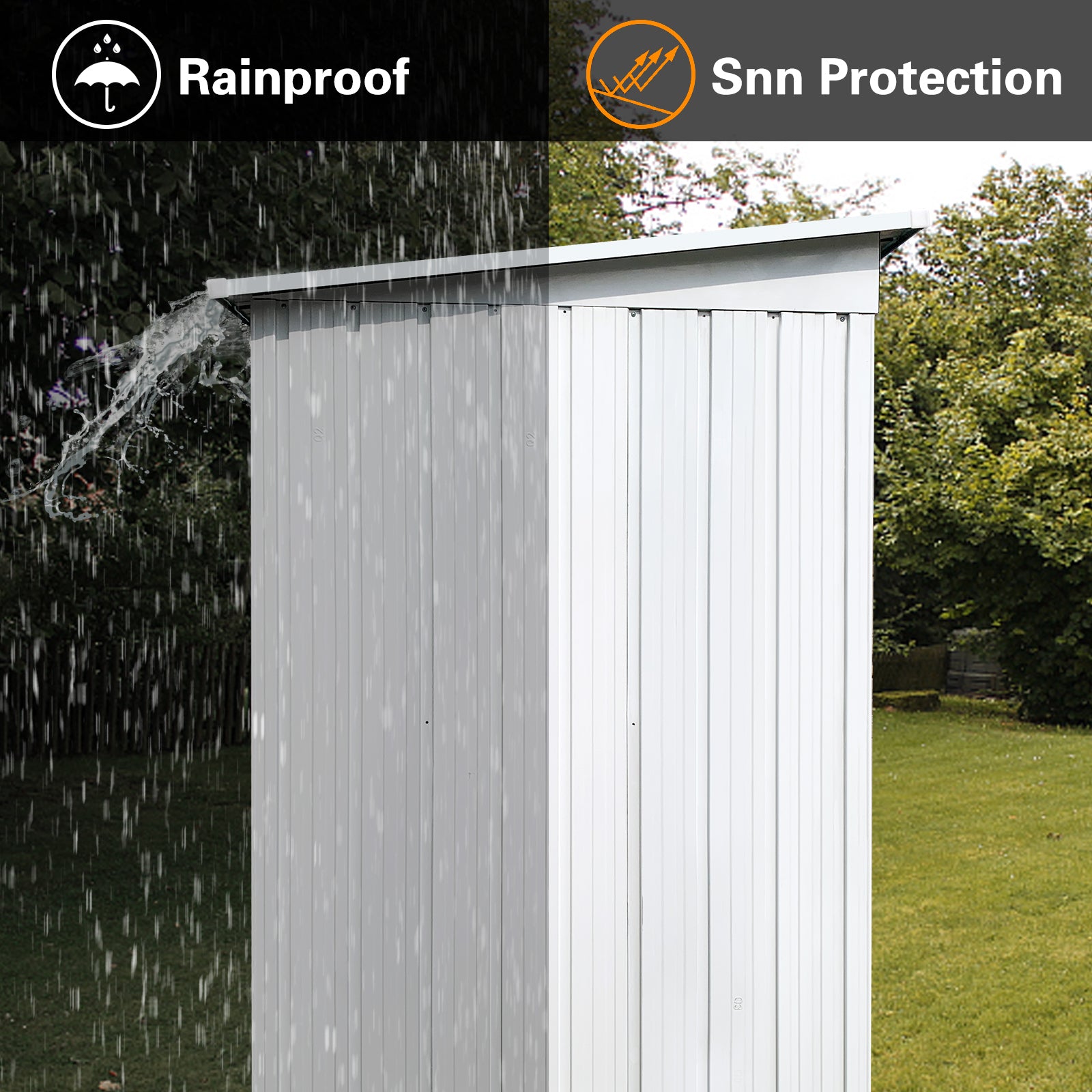 Metal Garden Sheds 5Ftx4Ft Outdoor White Black White Metal
