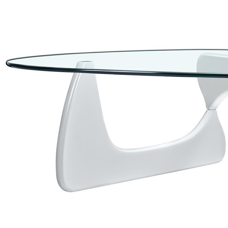 Home Modern Triangle Coffee Table White Solid Wood