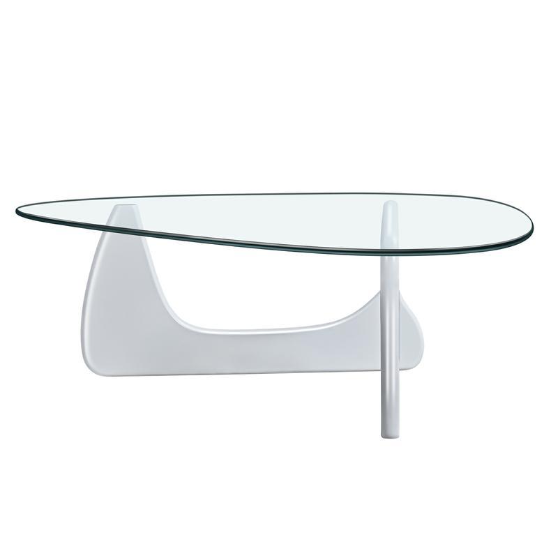 Home Modern Triangle Coffee Table White Solid Wood