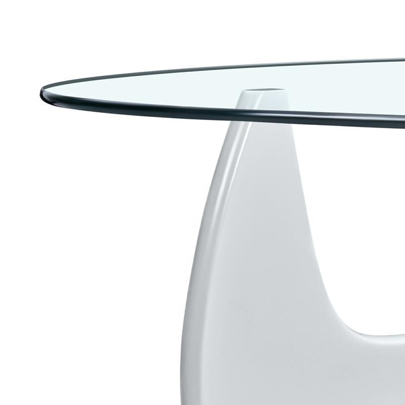 Home Modern Triangle Coffee Table White Solid Wood