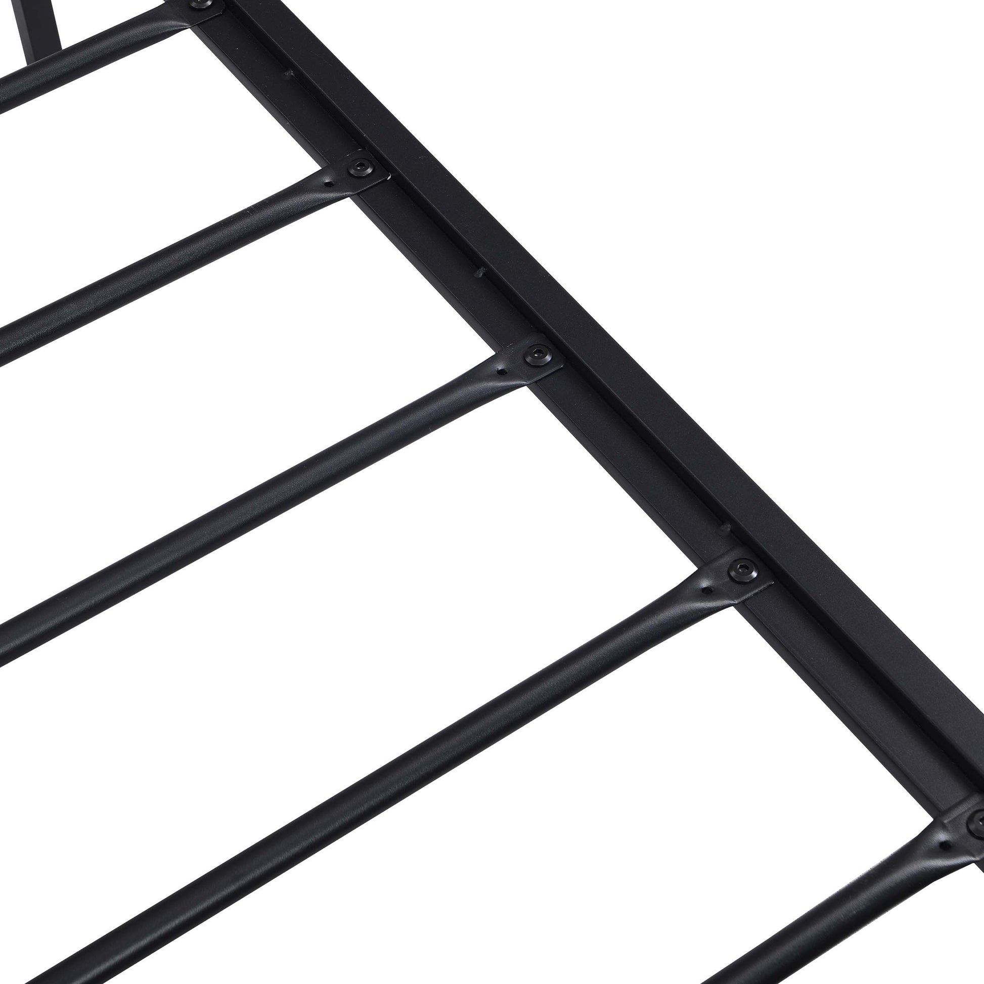Industrial Queen Bed Frame With Led Lights And 2 Usb Ports, Bed Frame Queen Size With Storage, Noise Free, No Box Spring Needed, Rustic Brown Queen Antique Brown Metal & Wood
