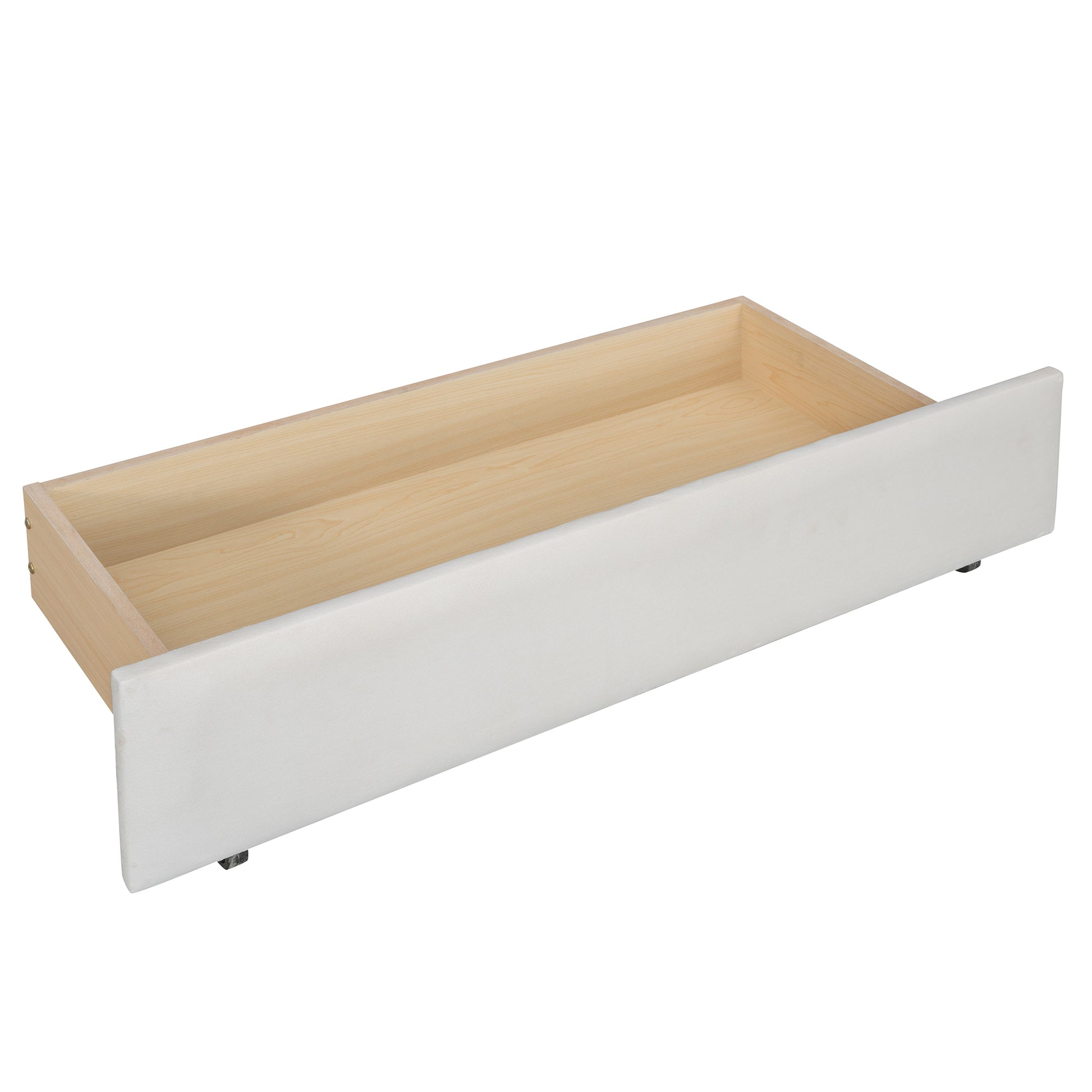 Twin Size Upholstered Daybed With Drawers, Wood Slat Support, Beige Old Sku :Lp000117Aaa Twin Beige Upholstered