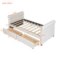 Twin Size Upholstered Daybed With Drawers, Wood Slat Support, Beige Old Sku :Lp000117Aaa Twin Beige Upholstered