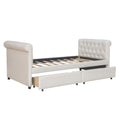 Twin Size Upholstered Daybed With Drawers, Wood Slat Support, Beige Old Sku :Lp000117Aaa Twin Beige Upholstered