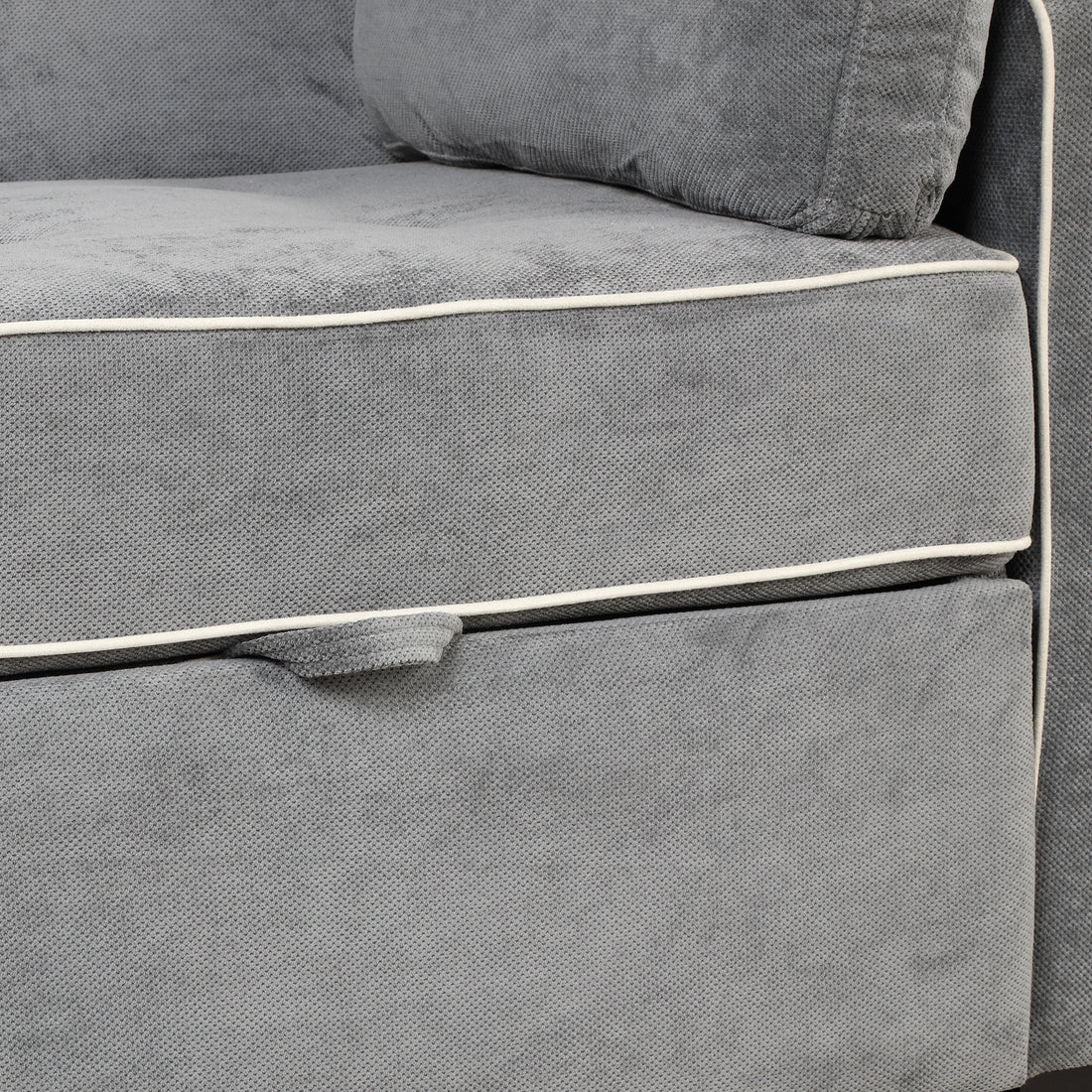 66.5" Linen Upholstered Sleeper Bed, Pull Out Sofa Bed Couch Attached Two Throw Pillows, Dual Usb Charging Port And Adjustable Backrest For Living Room Space, Charcoal Gray Charcoal Grey Foam Linen 2 Seat