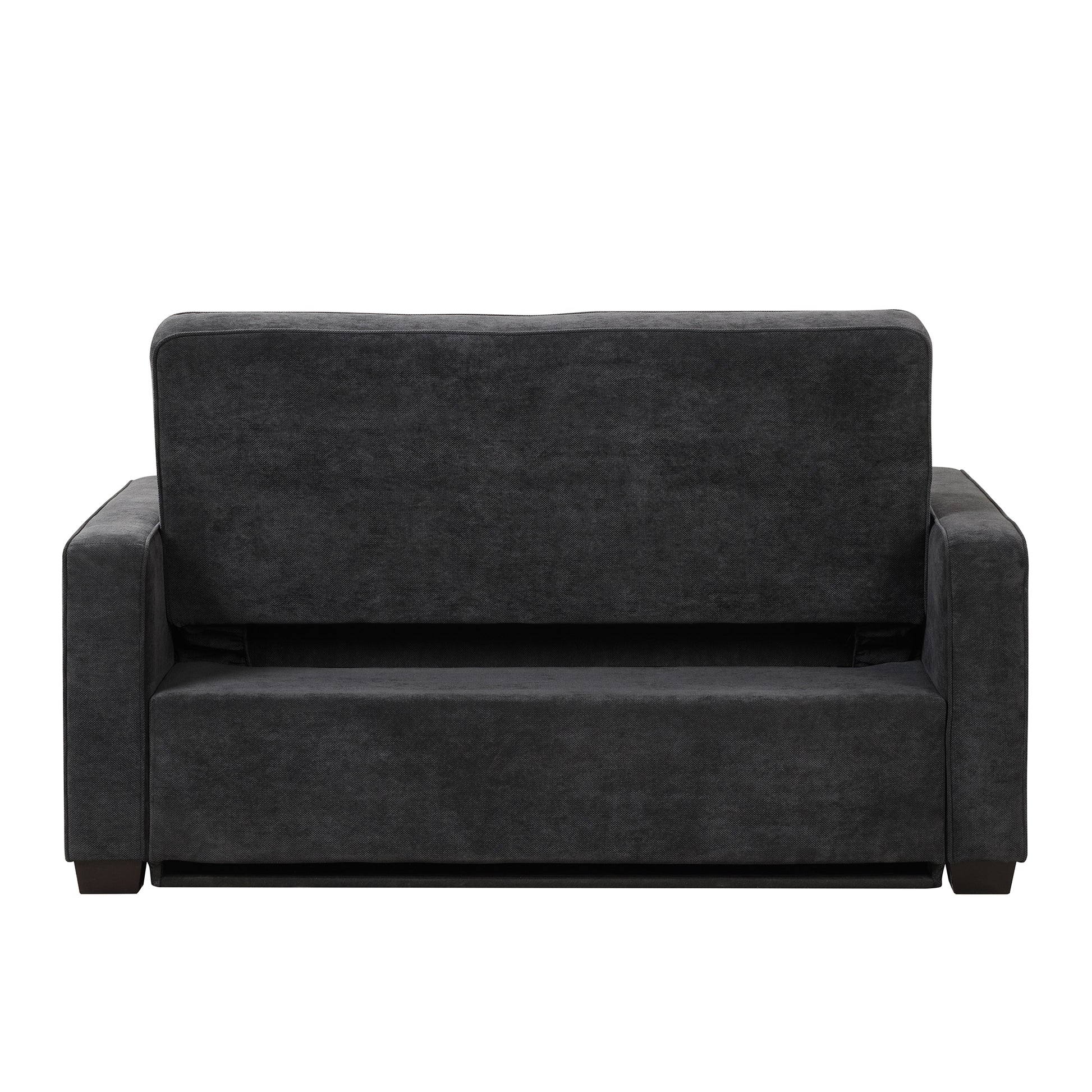 66.5" Upholstered Sleeper Bedpull Out Sofa Bed Couch Attached Two Throw Pillows,Dual Usb Charging Port And Adjustable Backrest For Living Room Space, Black Black Foam Polyester 2 Seat