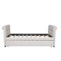 Twin Size Upholstered Daybed With Trundle, Wood Slat Support, Beige Old Sku :Lp000116Aaa Beige Upholstered