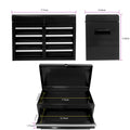 Detachable 5 Drawer Tool Chest With Bottom Cabinet And One Adjustable Shelf Black Black Metal
